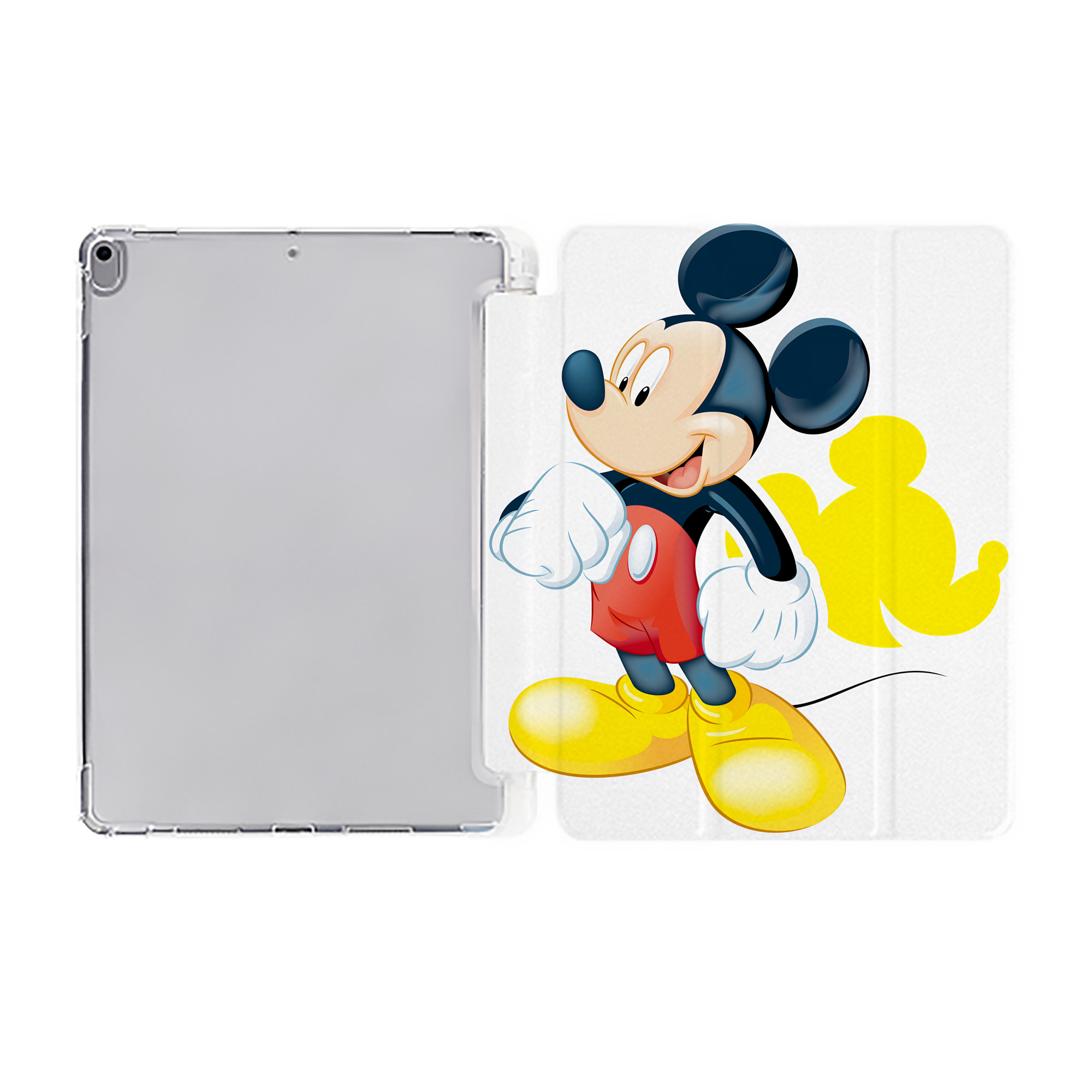 （画像用） ミッキーマウス Mickey Mouse IPad ケース ペン収納付き 三つ折りスタンド PUレザー×シリコン 対応機種9.5/10.5/10.9インチ